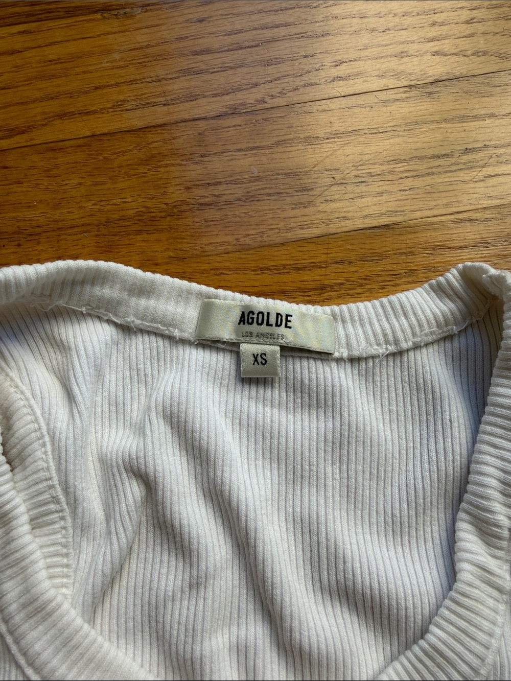AGOLDE White Ribbed Tank Top - Picture 2 of 4